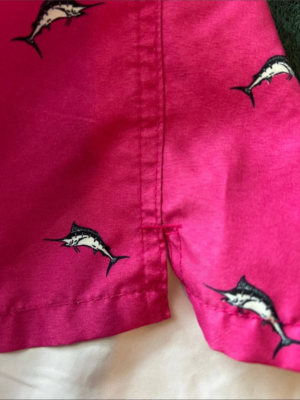 Old Navy Hot Pink Marlin-Print Swim Trunks